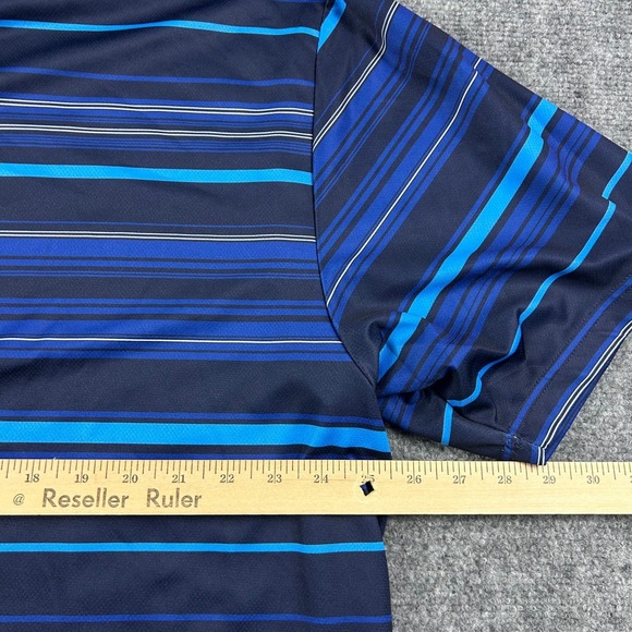 Ben Hogan Polo Shirt Mens 3XL Blue Excellent Performance PowerAir Striped Golf - Picture 3 of 6